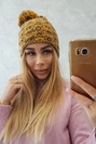 Fiona vilnonė kepurė K275 mustard+cappuccino