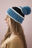Women's cap Kinga K297 turquoise + navy blue
