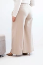 Moteriškos Plus Size kelnės su plačiomis kojomis ir raukiniais tamsiai bežinės