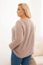 Plus size women's sweater with a boat neckline fango