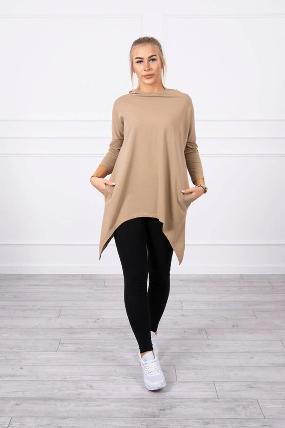 Sweatshirt mit Flügeldruck camel