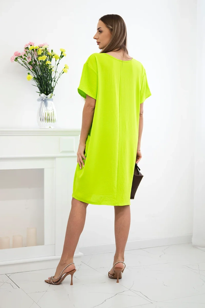 Kleid mit Taschen und Anhänger kiwi