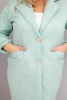 Dámska bunda Plus Size prešívaná s ozdobnými gombíkmi a golierom jasno mätová