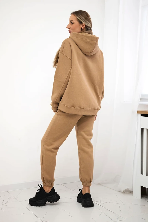 Isoliertes Baumwoll-Set, Sweatshirt + Hose Brooklyn kamel