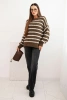 Women's striped sweater with wool in a loose fit fango