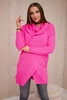 Pullover mit Umschlag unten rosa neon