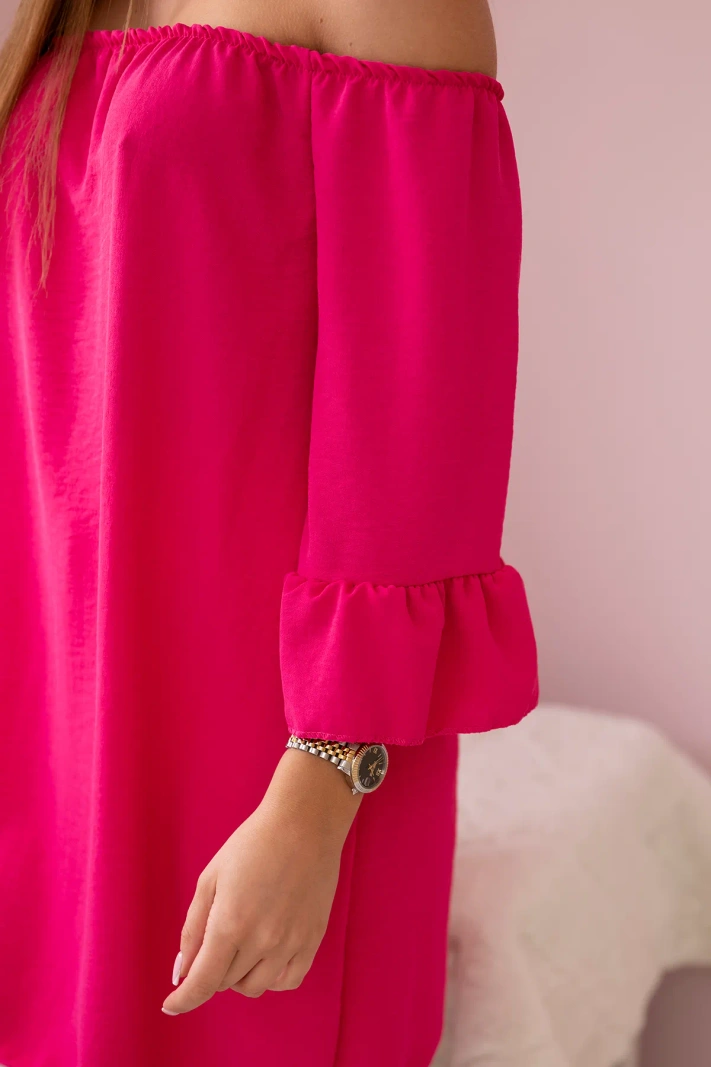 Spanish blouse with frills on the sleeve fuchsia