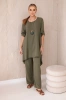 Set Bluse + Hose mit Anhänger  Licht khaki