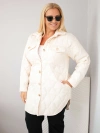 Plus Size women's quilted jacket with collar and pockets beige light