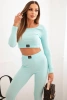 Striped top set with a blouse mint