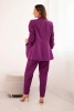 Elegantiškas švarkų ir kelnių komplektas tamsiai violetinė