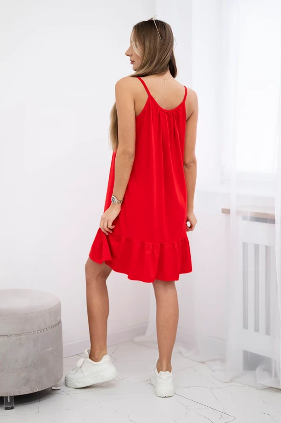 Dünnes Trägerkleid rot