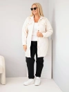 Dámska bunda Plus Size prešívaná s golierom a vreckami béžová svetlá