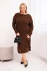 Sukňa sveterová dámska Plus Size s moherom oversize s vreckom čokoládová