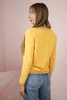 Women's sweatshirt with a sequin inscription mustard