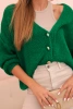 Women's sweater with a V-neck and buttons green