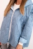 Damenjacke gesteppte mit Kapuze hell jeansblau