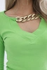 Dress with a gold chain green neon