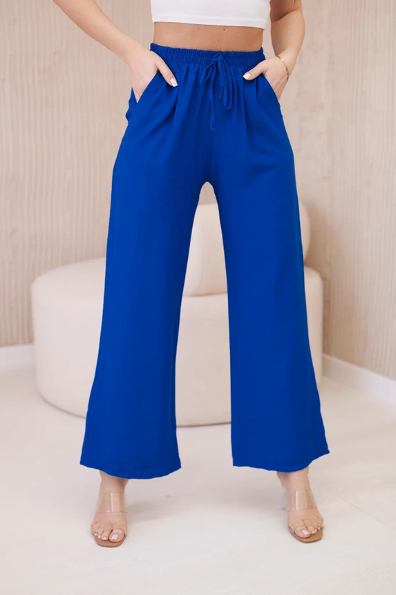 Viscose wide-leg trousers cornflower