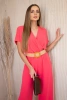 Overalls with a decorative belt at the waist Pink Neon