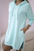 Kapuzenkleid mit längerem Rücken mint