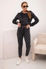 Women's velour set with print black
