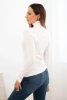 Women's viscose sweater with a turtleneck and long sleeves white