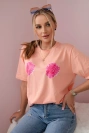 Baumwollbluse mit Blumenprint Aprikose