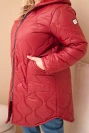 Women's Plus Size winter quilted jacket with a hood burgundy