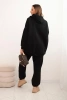 Women's warm cotton tracksuit with a hood black