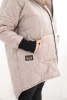 Women's Plus Size quilted winter jacket with a hood dark beige
