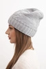 Women's winter hat with wool decorated with sequins and braid K473 gray