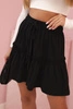 Damska bawełniana spódniczka z falbanką i elastycznym pasem czarna