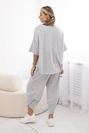 Baumwollset Bluse + Hose lichtgrau
