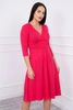 Dress with cut-off under the bust, 3/4 sleeves fuchsia