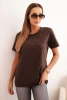 Women's cotton blouse in a classic cut brown