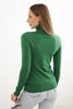 Women's viscose sweater with a turtleneck and long sleeves green