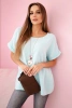Musselin-Bluse mit Halskette mint