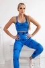 Fitness set top + push up leggings cornflower blue