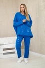 Oversize cotton set sweatshirt + pants cornflower blue