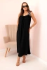 Damenkleid mit Trägern mit Leopardenmuster schwarz