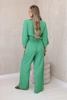 Viscose set blouse tied at the bottom + trousers green
