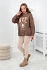Medvilninis komplektas šiltintas džemperis + antblauzdžiai šviesiai rudas