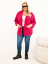 Damenpullover Plus Size mit Taschen ohne Verschluss fuchsienfarben