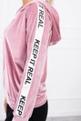 Velor sweatshirt with a hood powdered pink