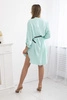 Dress with longer back and belt light mint