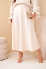 Women's flared viscose skirt light beige