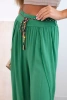 Women's viscose trousers with leg slit green