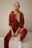 Velour set kangaroo sweatshirt + pants ginger