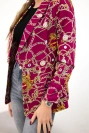 Cotton jacket with a colorful print dark purple